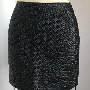 Embossed Faux leather  Black mini Skirt, Sz 4